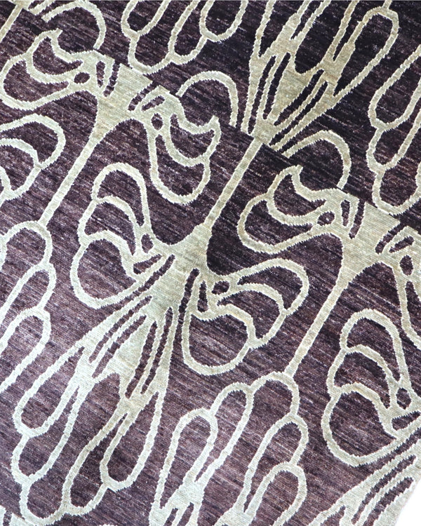 Tappeto Persiano Gabbeh 275x178 cm Marrone Scuro e Avorio Geometrico