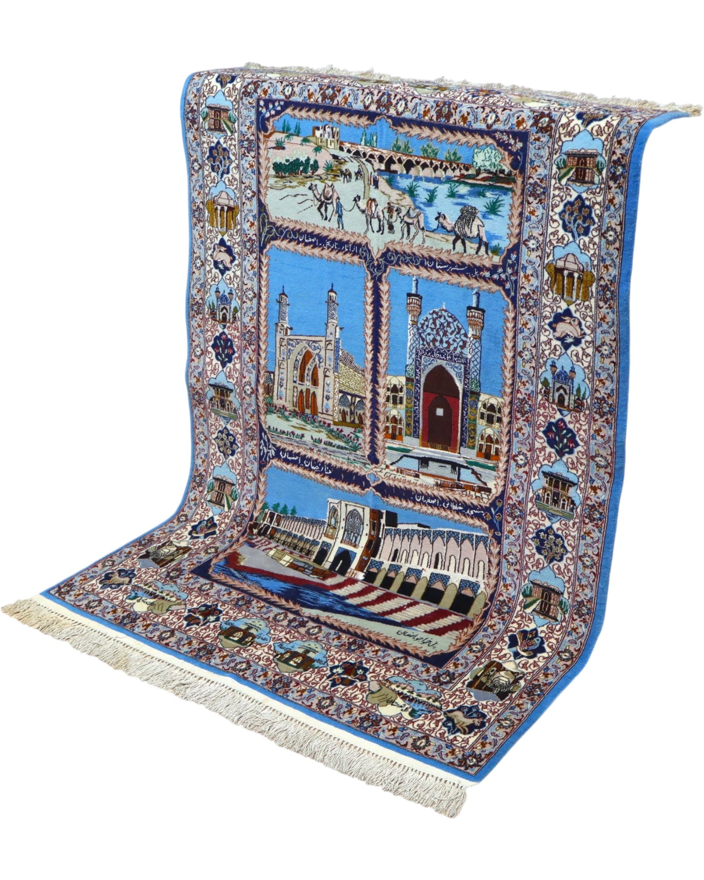 Tappeto di lusso persiano 160x107 cm con motivi floreali colorati