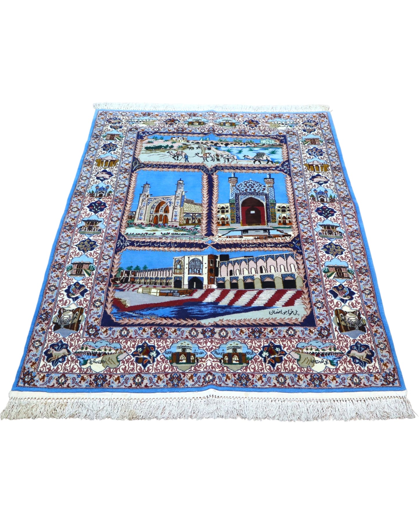 Tappeto Isfahan 160x107 cm per arredamento elegante e sofisticato