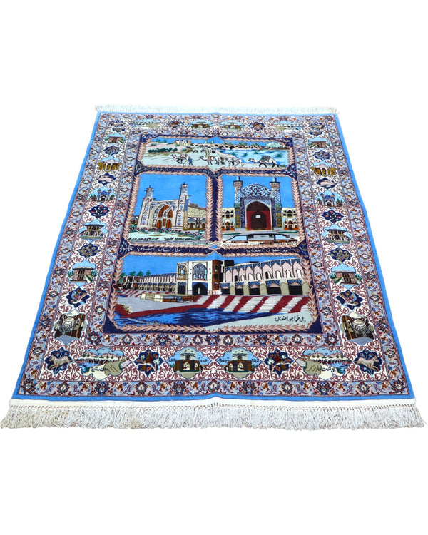 Tappeto Isfahan 160x107 cm per arredamento elegante e sofisticato