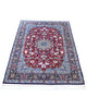 Elegante tappeto 170x110 cm Isfahan rosso con medaglione centrale per ingresso