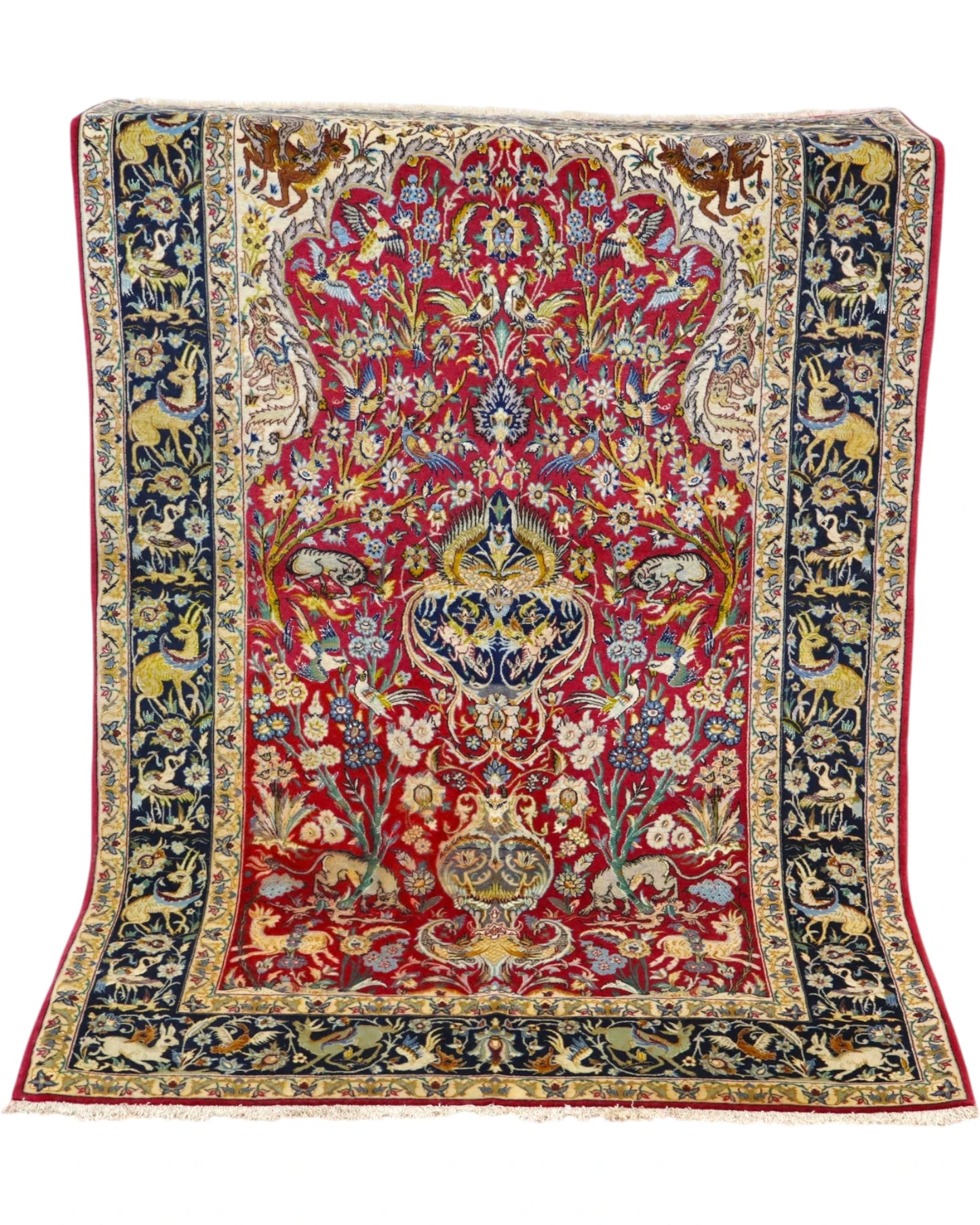 Tappeto Isfahan 173x110cm medaglione centrale per camera da letto.