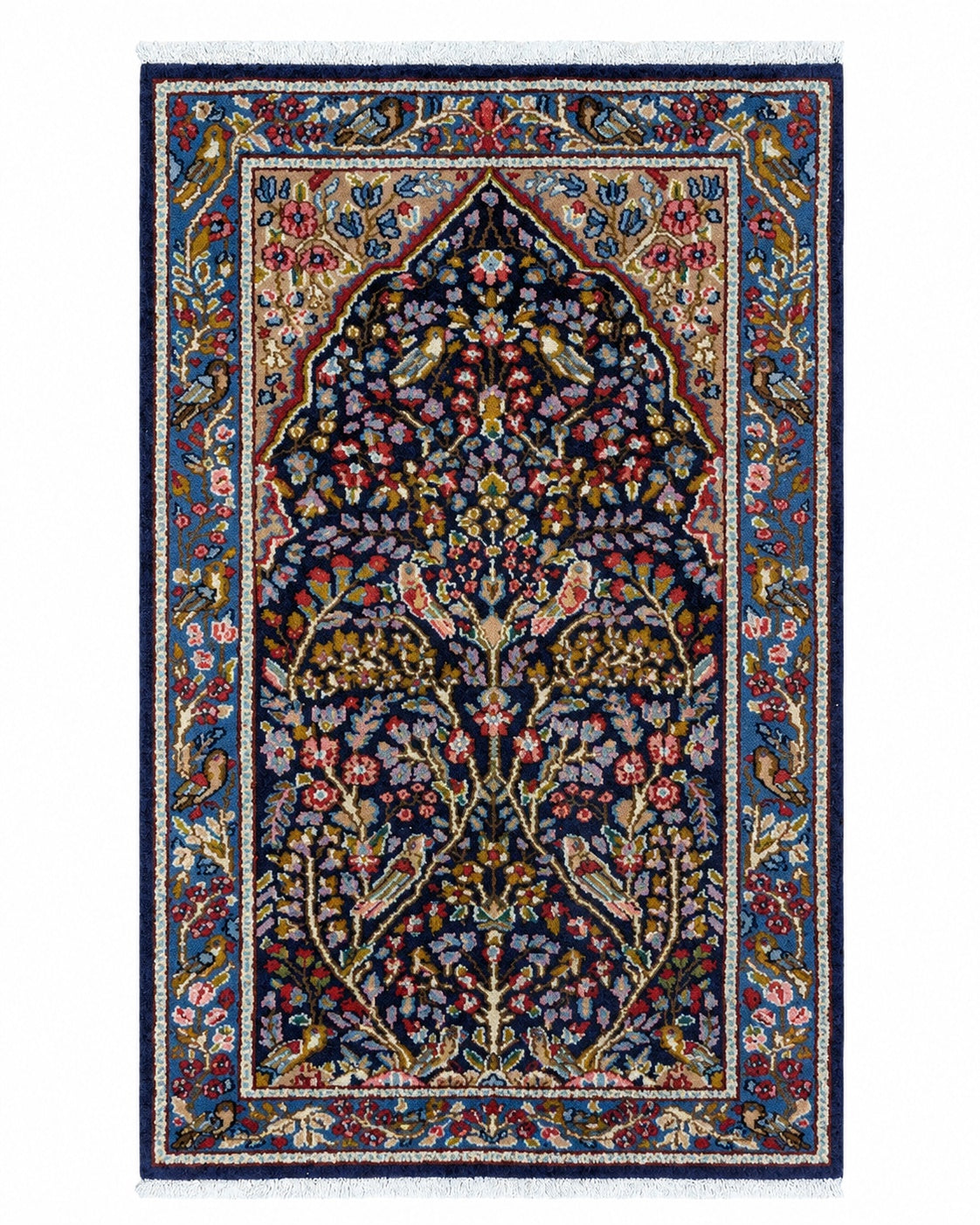 Tappeto Persiano Kerman 145x89 cm Blu