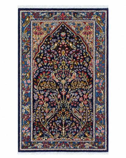 Tappeto Persiano Kerman 145x89 cm Blu