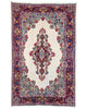 Tappeto Persiano Kirman 233x150 cm bianco e rosso, ideale per soggiorno elegante.