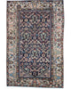 Tappeto persiano Malayer 225x148 cm blu notte per soggiorno elegante