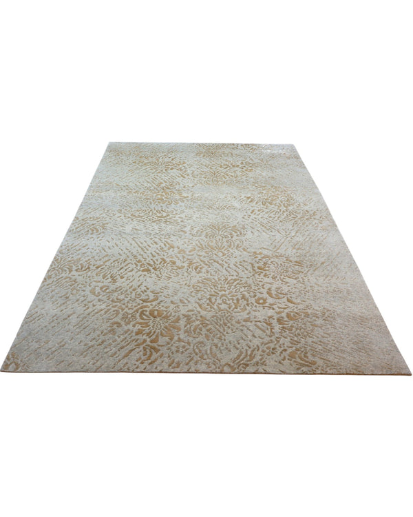 Tappeto elegante 280x185 cm avorio tono su tono per studio moderno.