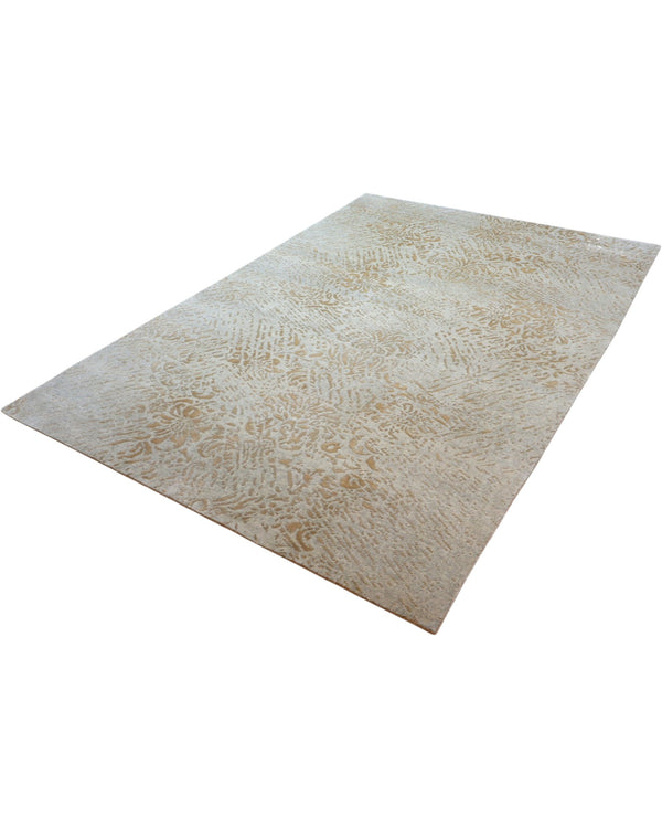 Tappeto per soggiorno 280x185 cm beige e avorio in stile persiano moderno.
