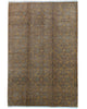 Tappeto 283x193 cm tortora e marrone con motivo floreale per soggiorno elegante.