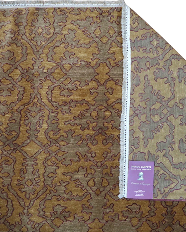 Tappeto per soggiorno 283x193 cm tortora con pattern floreale persiano moderno.