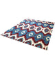 Tappeto elegante 283x232 cm bordeaux e blu con rombi stilizzati per grandi spazi.