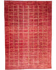 Tappeto 285x197 cm rosso lampone con motivo geometrico per soggiorno elegante.