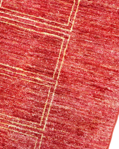 Tappeto Persiano Moderno 285x197 cm Rosso Lampone Geometrico