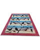 Tappeto Persiano Moderno 293x195 cm Rosa e Azzurro con Uccelli
