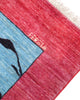 Tappeto Persiano Moderno 293x195 cm Rosa e Azzurro con Uccelli