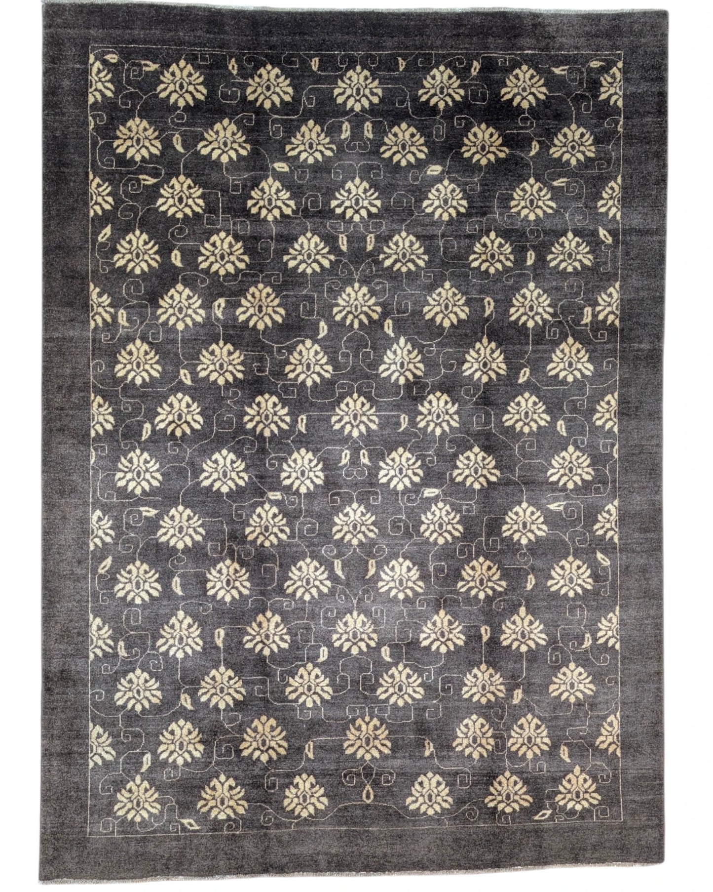 Tappeto Persiano Moderno 294x216 cm Grigio Antracite Floreale