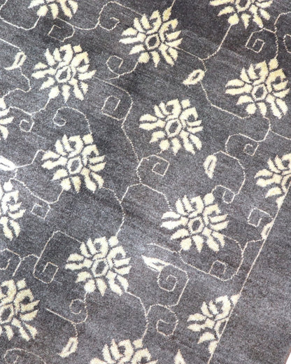 Tappeto Persiano Moderno 294x216 cm Grigio Antracite Floreale