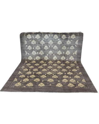 Tappeto persiano moderno 294x216 cm grigio e beige per camera raffinata.