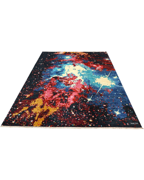 Tappeto elegante 295x207 cm nero multicolore per grandi spazi contemporanei.