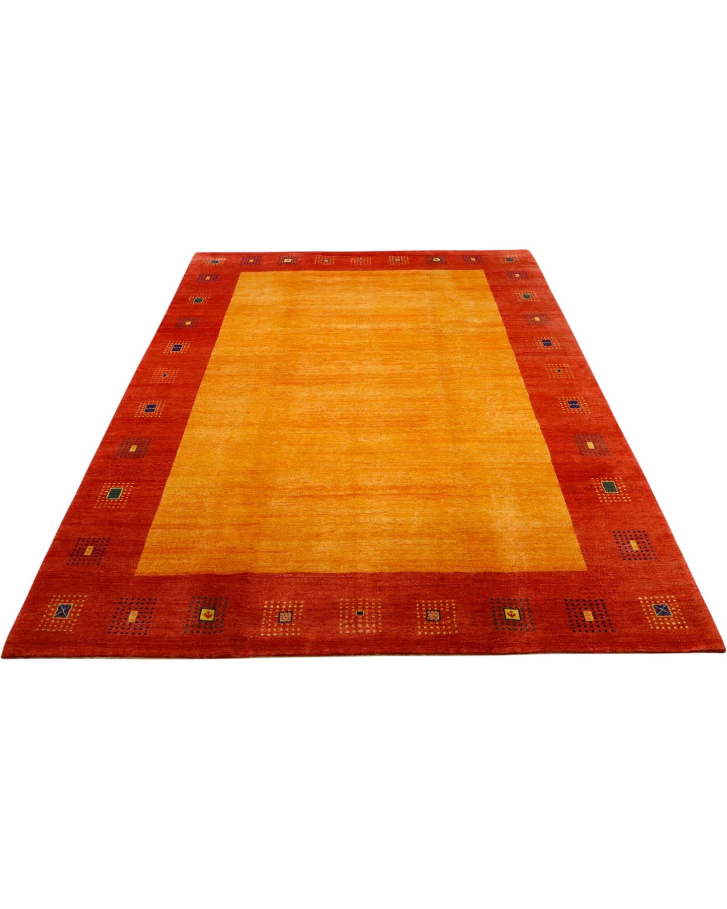 Tappeto elegante 297x200 cm con bordo geometrico multicolore per grandi spazi.