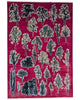 Tappeto 297x205 cm fucsia con alberi stilizzati per soggiorno elegante.
