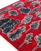 Tappeto 297x205 cm rosa scuro con design botanico per ambiente contemporaneo.