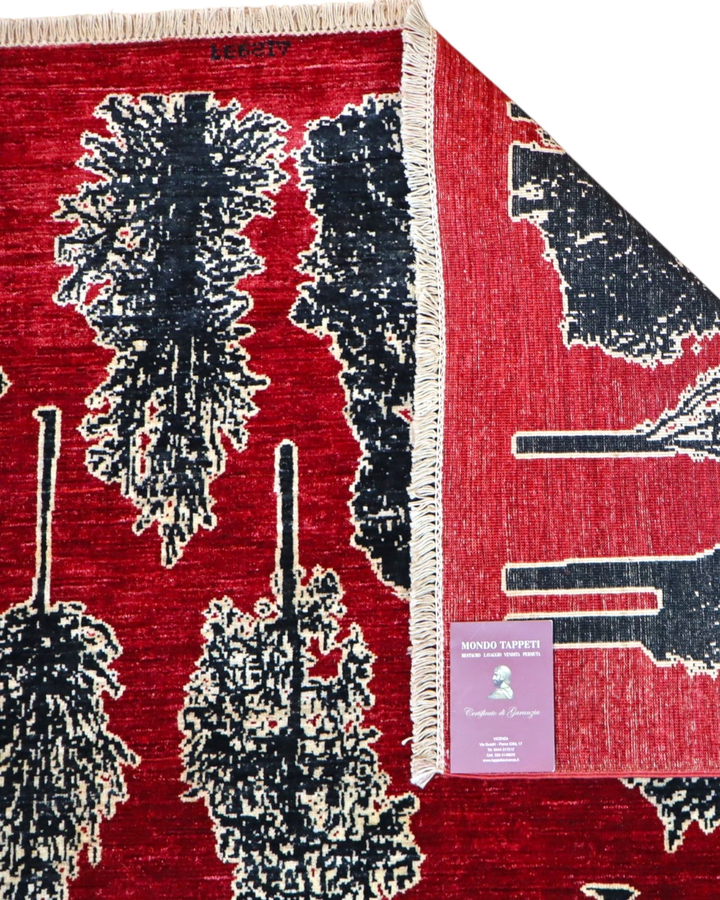Tappeto Persiano Moderno 297x205 cm Fucsia con Alberi Stilizzati