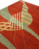 Tappeto in lana 297x247 cm rosso con motivo decorativo naturalistico per casa elegante.