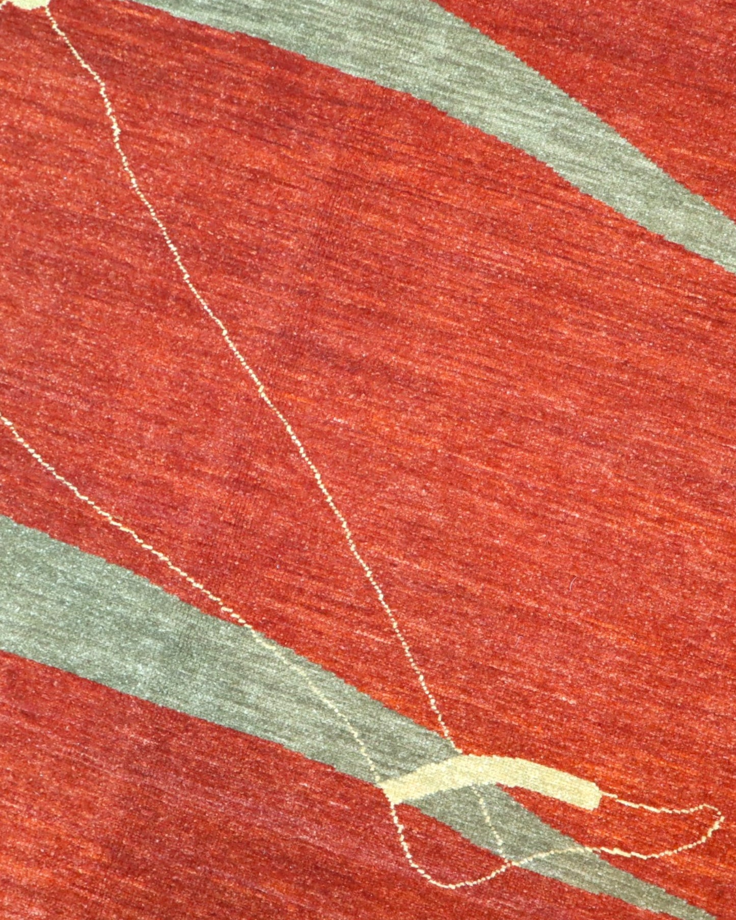 Tappeto Persiano Moderno 297x247 cm Rosso Terracotta con Uccello Stilizzato