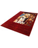 Tappeto elegante 300x200 cm rosso con design figurativo astratto per grandi spazi.