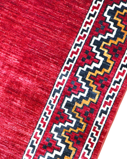 Tappeto Persiano Moderno 300x200 cm Rosso Geometrico