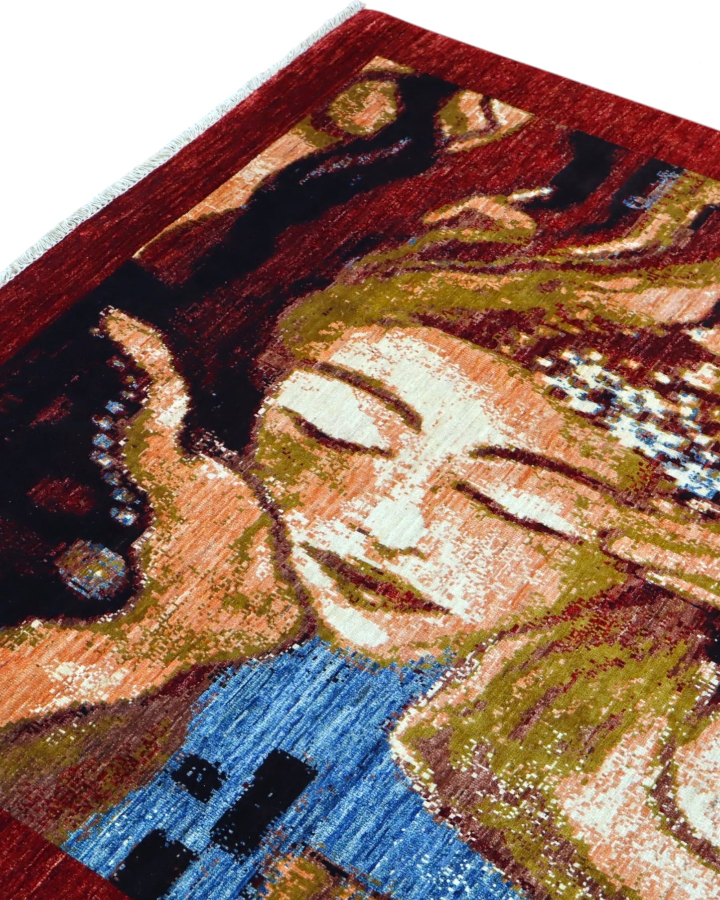 Tappeto Persiano Moderno 300x200 cm Rosso Bordeaux Artistico