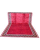 Tappeto 300x200 cm rosso con bordo geometrico per soggiorno elegante.