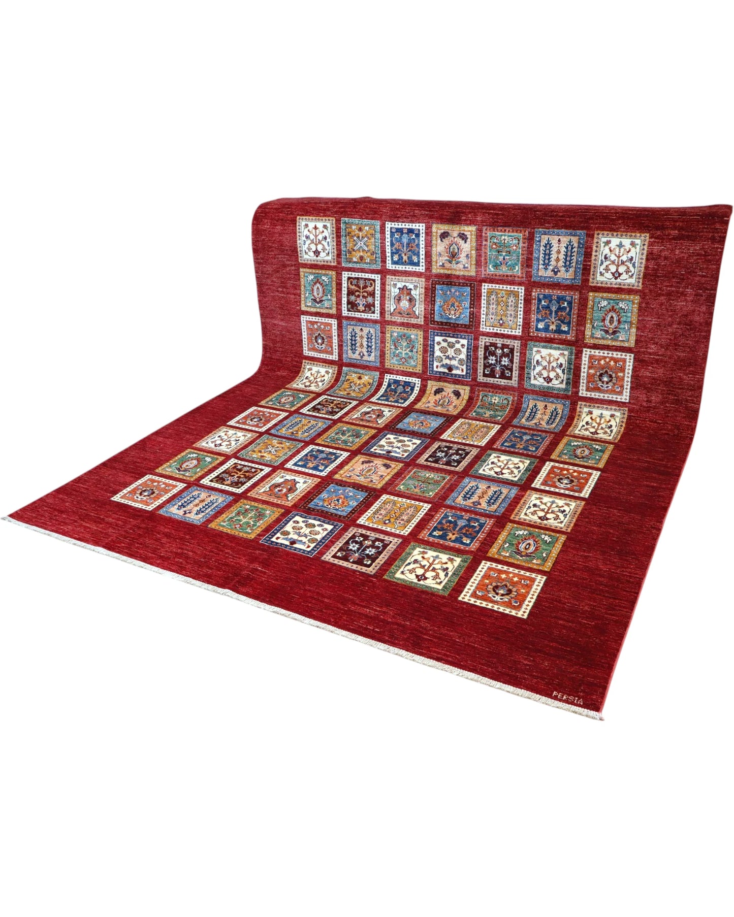 Tappeto Persiano Moderno 300x245 cm Rosso Patchwork Multicolore