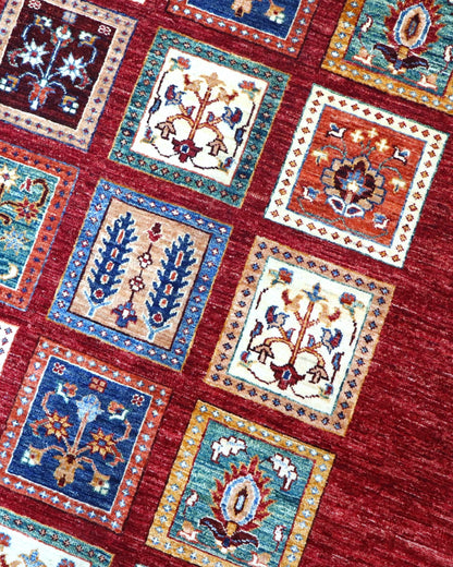 Tappeto Persiano Moderno 300x245 cm Rosso Patchwork Multicolore