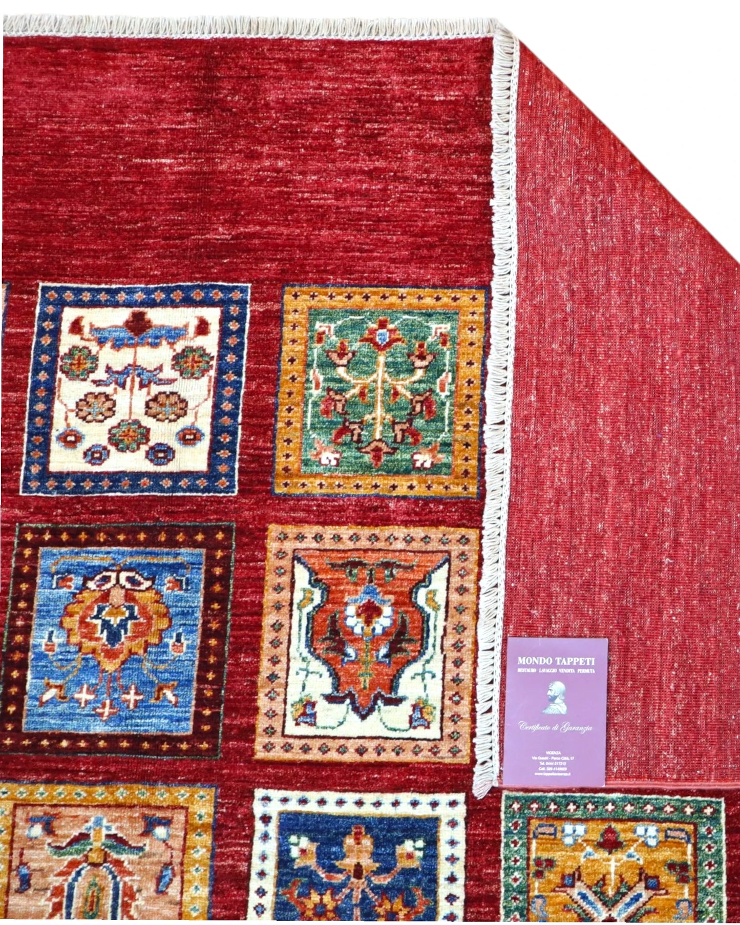 Tappeto Persiano Moderno 300x245 cm Rosso Patchwork Multicolore
