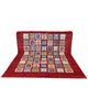 Tappeto 300x245 cm rosso multicolore con motivo patchwork per soggiorno elegante.