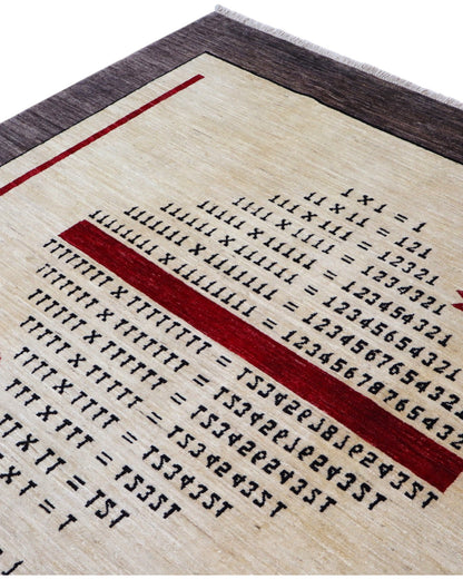 Tappeto in lana 302x201 cm con uccelli bordeaux per zona living contemporanea.