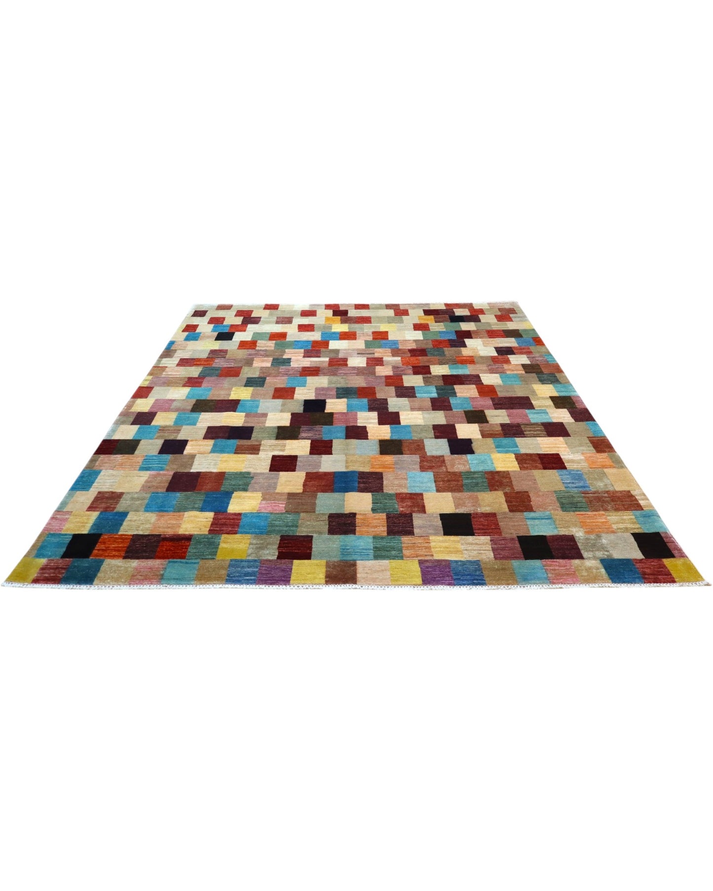 Tappeto Persiano Moderno 302x240 cm Multicolore Patchwork Geometrico