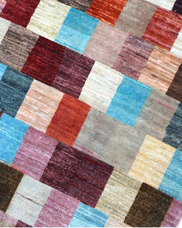 Tappeto Persiano Moderno 302x240 cm Multicolore Patchwork Geometrico