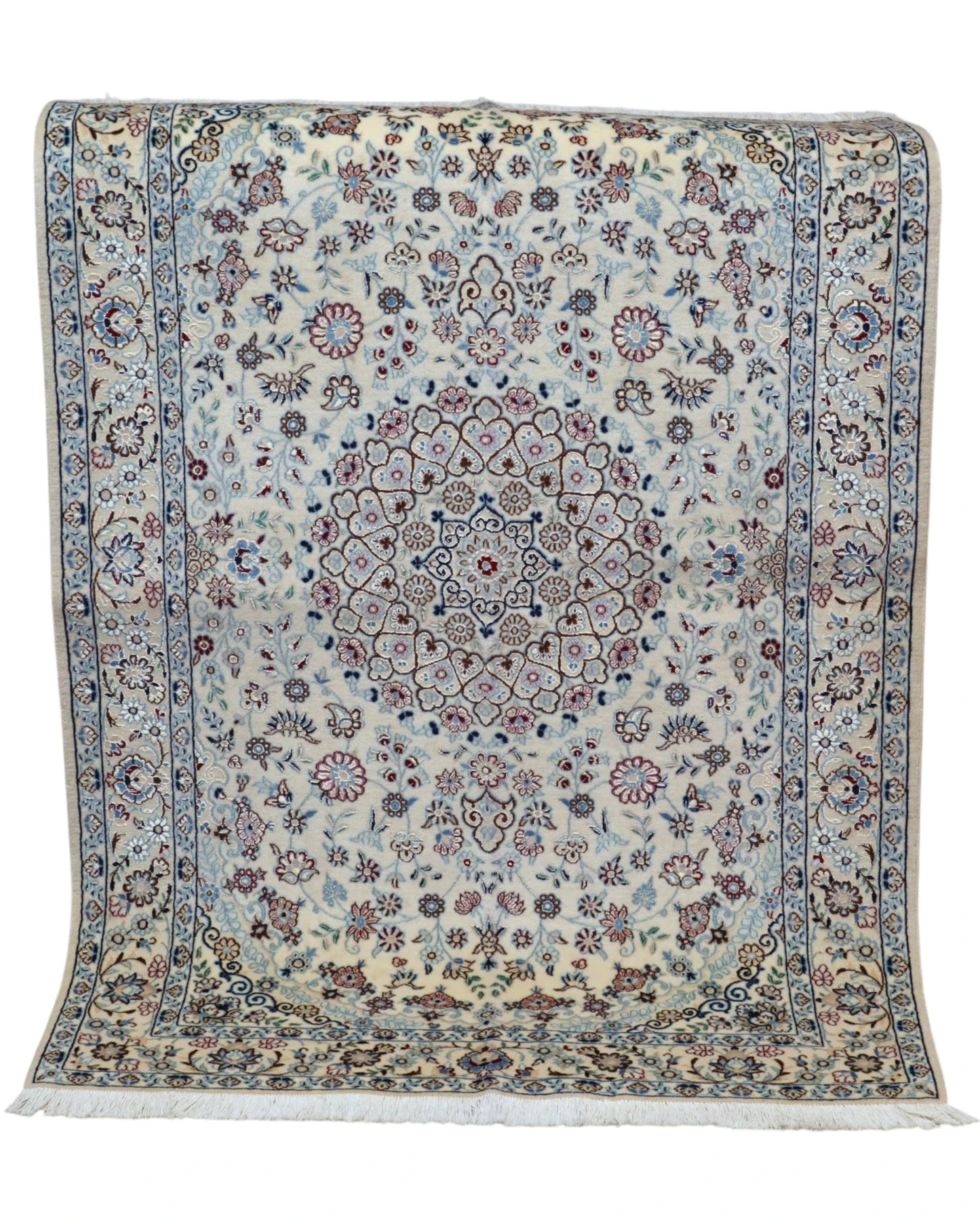 Elegante tappeto Persiano 150x101cm Nain per soggiorno moderno con bordi decorati
