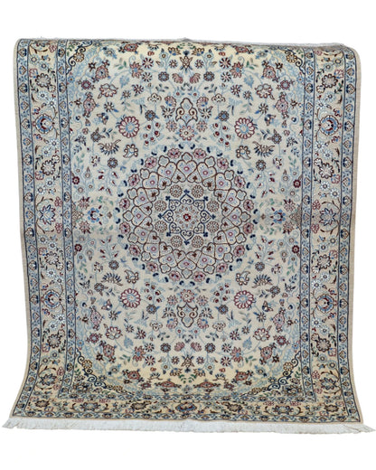 Elegante tappeto Persiano 150x101cm Nain per soggiorno moderno con bordi decorati