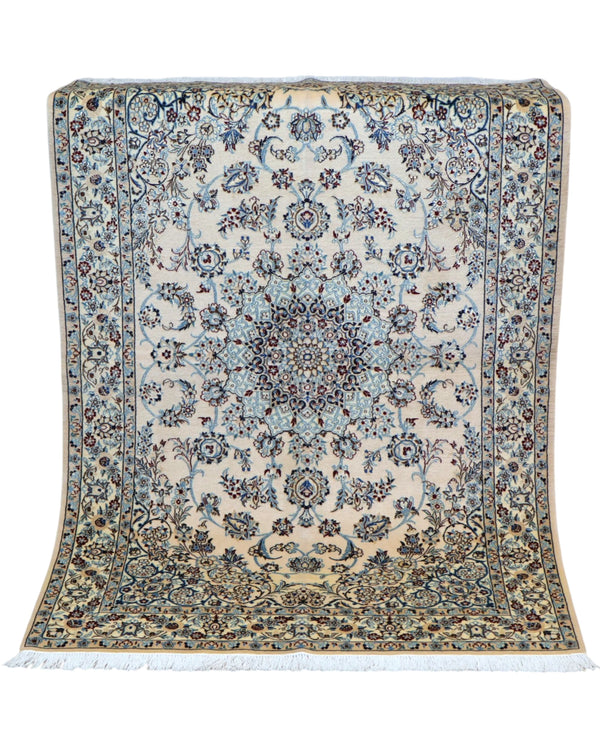 Tappeto persiano Nain 174x116cm in cotone e lana per grandi spazi