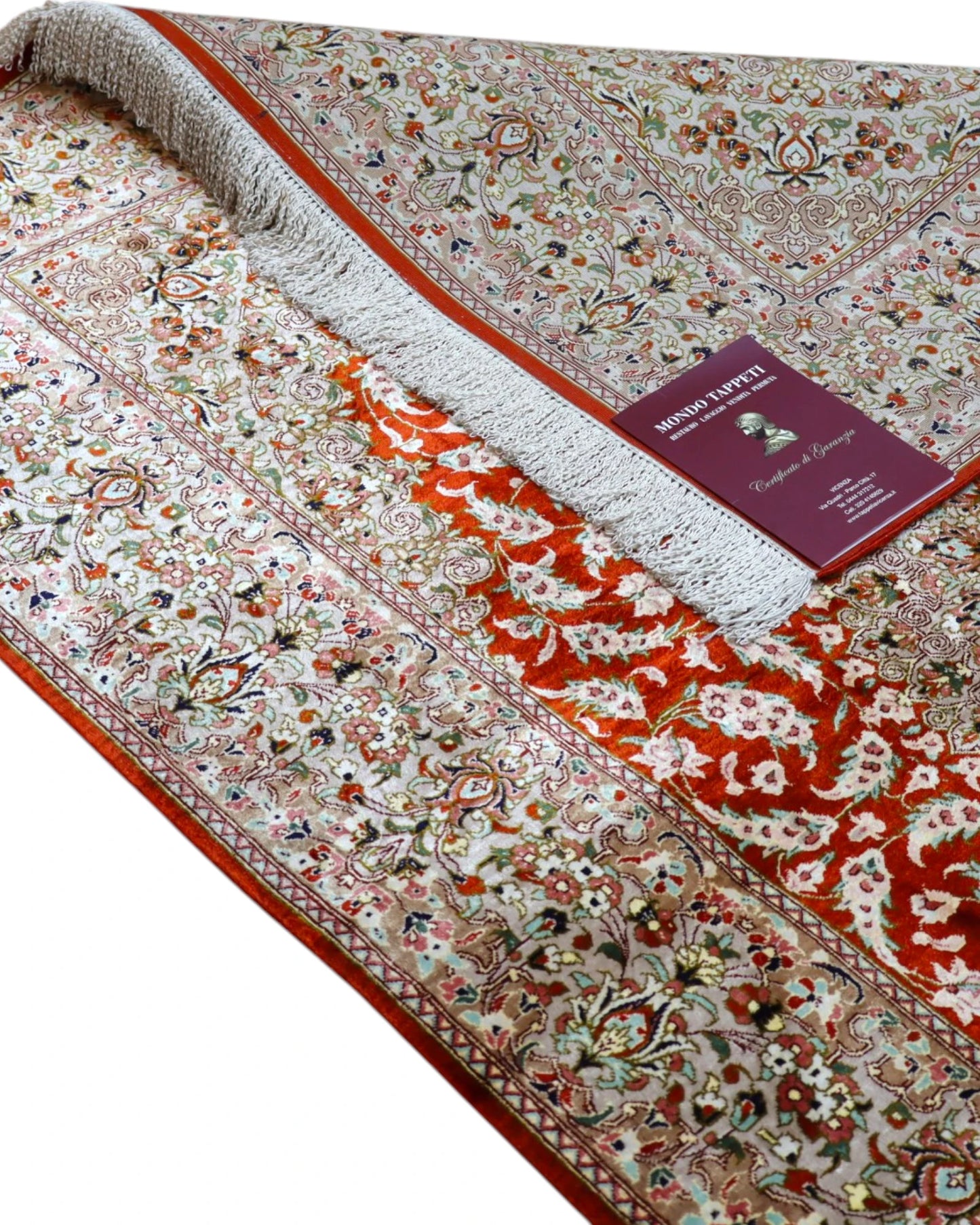 Tappeto Persiano Qom 152x97cm Rosso Medaglione