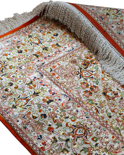 Tappeto Persiano Qom 152x97cm Rosso Medaglione