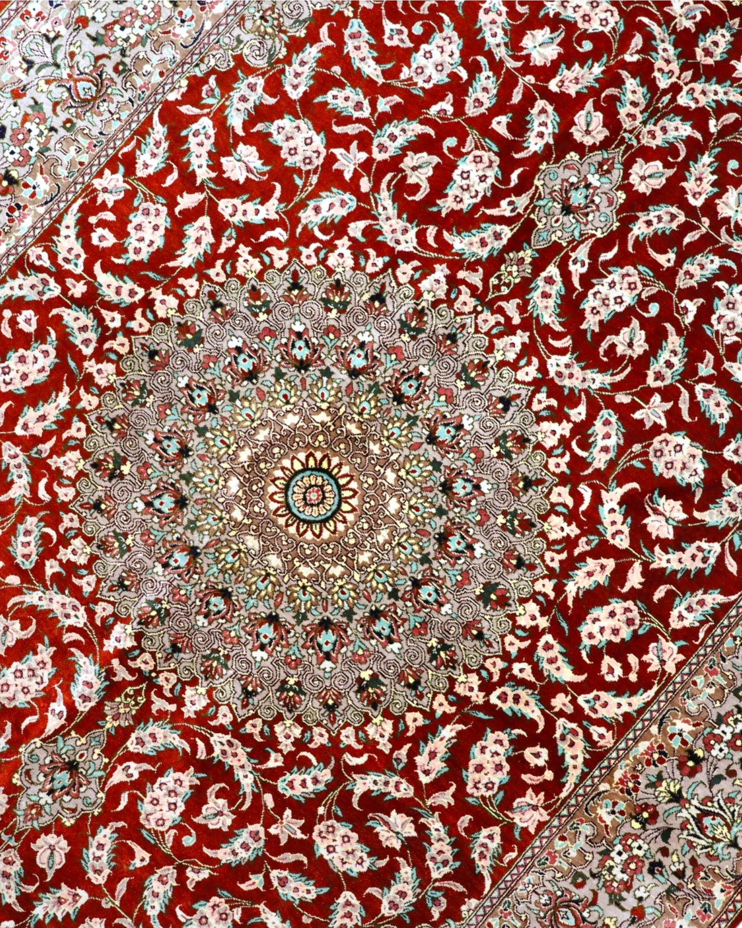 Tappeto Persiano Qom 152x97cm Rosso Medaglione