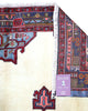 Tappeto Persiano Afshari 230x155 cm Avorio Blu e Rosso con Medaglione
