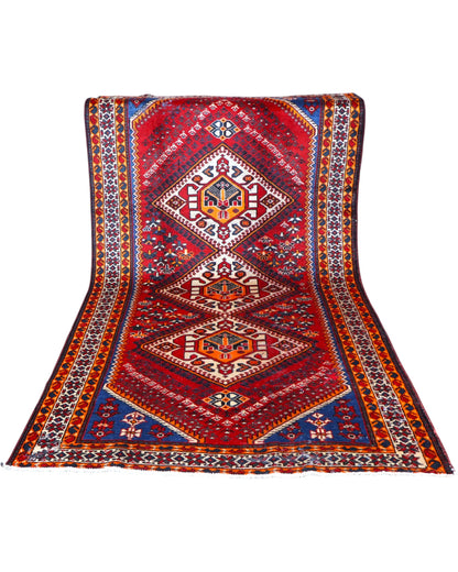 Tappeto 298x161 cm Shiraz con motivi a diamante e decorazioni floreali per soggiorno.