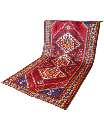 Tappeto 298x161 cm Shiraz, con motivi geometrici e vivaci colori, perfetto per spazi moderni.