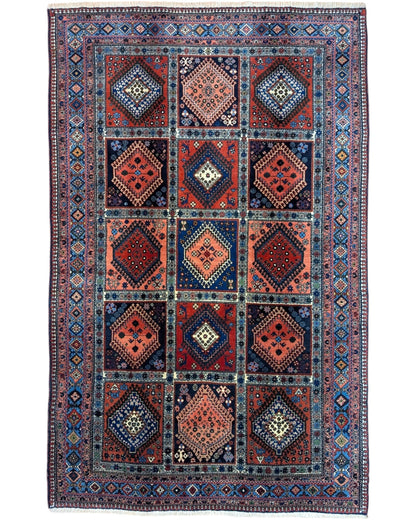 Tappeto 244x155 cm rosso e blu per soggiorno elegante